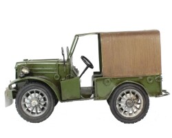 1953 Model Army Jeep El Yapımı Eskitilmiş Biblo 26cm - 2