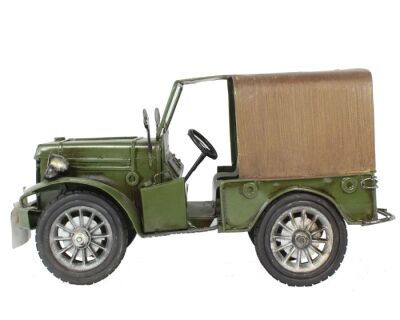 1953 Model Army Jeep El Yapımı Eskitilmiş Biblo 26cm - 3