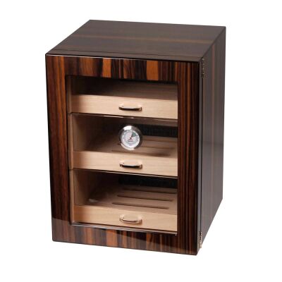 Cedar Alman 3 Raflı Puro Kutusu Humidor Maun 130's - 1