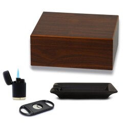 Cedar Alman Süper Eco Humidor Puro Seti Kahve 30's - 1