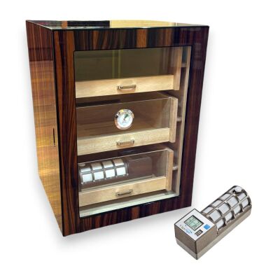 Cigarspa Elkt. Nemlendiricili 3 Çekmeceli Humidor Maun 130's - 1