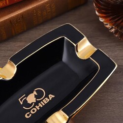 Cohiba 50.Yıl Seramik Puro Küllüğü Siyah/Gold 4lü - 3