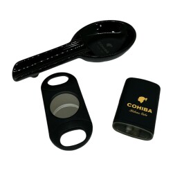 Cohiba Küllük Çakmak ve Kesici Puro Aksesuar Seti Spoon - 1