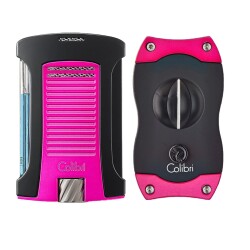 Colibri Daytona Puro Çakmak + V Kesici Seti Pembe/Siyah - 1