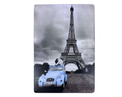 Dekoratif Vintage Metal Pano Eifell Citroen 20x30 - 1