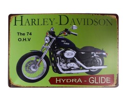 Dekoratif Vintage Metal Pano Harley Motor 20x30 - 1