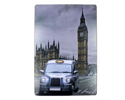 Dekoratif Vintage Metal Pano London Taxi 20x30 - 1