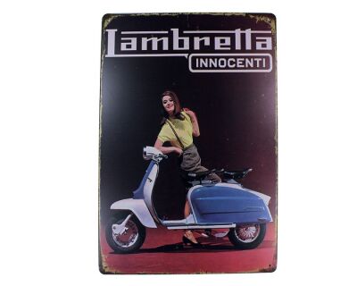 Dekoratif Vintage Metal Pano Vespa Lambretta 20x30 - 1