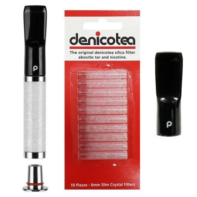 Denicotea 25001 Karbon Filtreli 6-9mm Lüks Slim Sig.Ağızlığı Sedef - 3