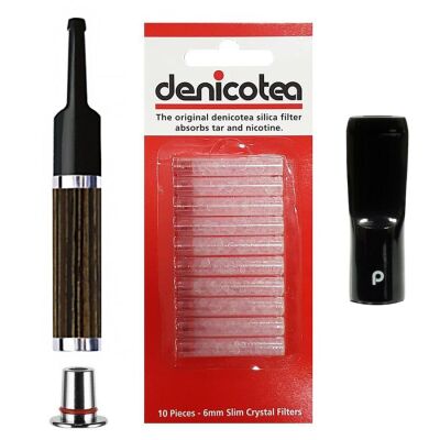 Denicotea 25006 Karbon Filtreli 6-9mm Lüks Slim Sig.Ağızlığı Ahşap - 3