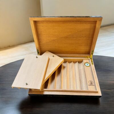 Guevara Ceviz Kaplama Puro Kutusu Humidor 8's - 4