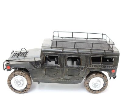 Hummer Army Jeep 2003 Elyapımı Eskitilmiş Biblo Siyah 27cm - 2