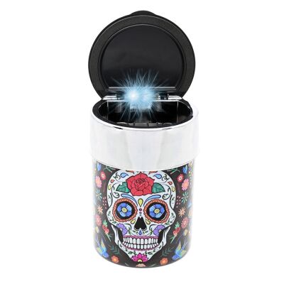 La Catrina Led Işıklı Araç Araba Küllüğü Siyah 9cm - 2