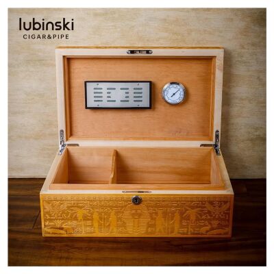 Lubinski 3D Ra Desen İspanyol Sedir Humidor Puro Kutusu 40s - 2