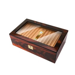 Lubinski Camlı Humidor Puro Kutusu Maun Lake 70s - 1