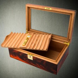 Lubinski Camlı Humidor Puro Kutusu Maun Lake 70s - 2