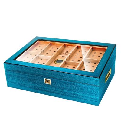 Lubinski Camlı Humidor Puro Kutusu Mavi Lake 250s - 1