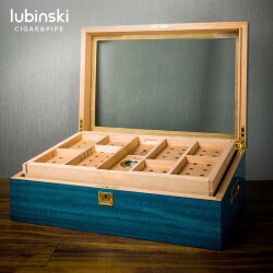 Lubinski Camlı Humidor Puro Kutusu Mavi Lake 250s - 3