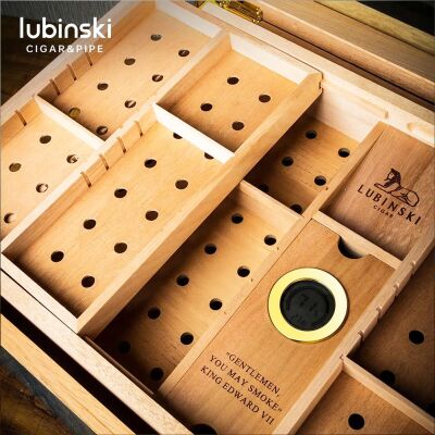 Lubinski Camlı Humidor Puro Kutusu Mavi Lake 250s - 4