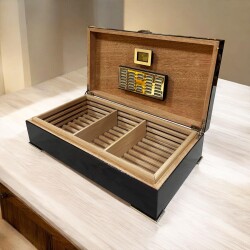 Lubinski İtaly Humidor Puro Kutusu Parlak Kahve 70's - 3