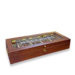 Lubinski İtaly Macanudo Camlı Humidor Puro Kutusu Kahve 200's - 1