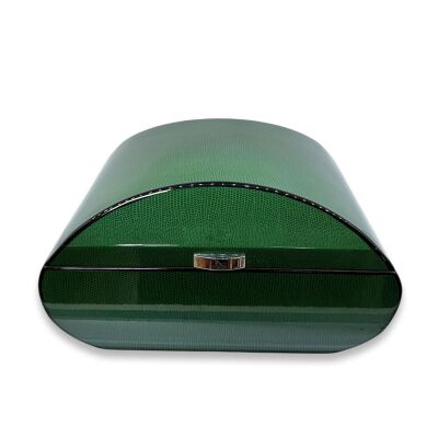 Lubinski İtaly Oval Humidor Puro Kutusu Lizard Yeşil 60's - 1