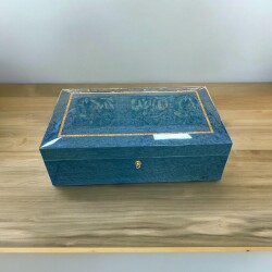 Lubinski İtaly Sedir Humidor Puro Kutusu Ebony Mavi 300's - 4