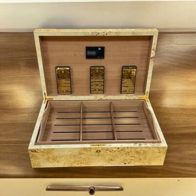 Lubinski İtaly Sedir Humidor Puro Kutusu Mapa Kavak 300's CigarSpa Elektronik Nemlendirme - 3