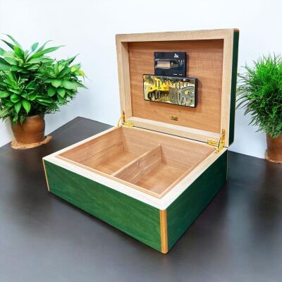 Lubinski İtaly Verde Humidor Puro Kutusu Yeşil 75's - 3