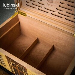 Lubinski Küba Ev Desen Humidor Puro Kutusu 200s CigarSpa Elektronik Nemlendirme - 3