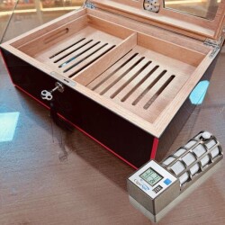 Myon Paris Velvet Humidor Puro Kutusu Mat Siyah 50's CigarSpa Elektronik Nemlendirme - 3