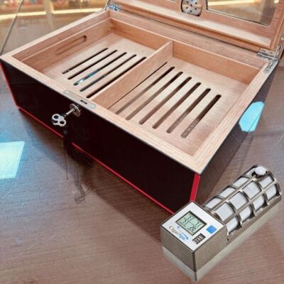 Myon Paris Velvet Humidor Puro Kutusu Mat Siyah 50's CigarSpa Elektronik Nemlendirme - 3