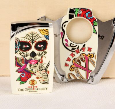 OpusX Sugar Skull Puro Çakmak ve Kesici Seti C30 Beyaz - 2