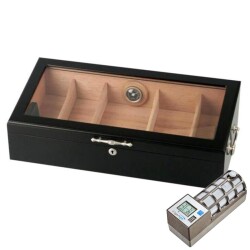 Passatore Alman Gastro Puro Kutusu Humidor Siyah 150's CigarSpa Elektronik Nemlendirme - 1