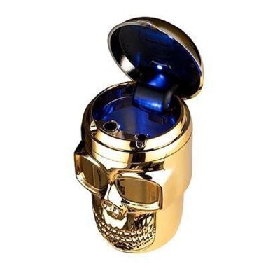 Pop Skull Led Işıklı Araç Araba Küllüğü Gold 9cm - 2