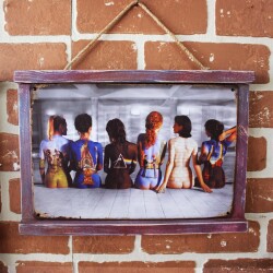 Rustik Ahşap Çerçeveli Vintage Metal Pano Girls 20x30 - 2