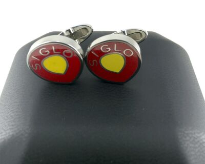 SİGLO Sarı Kırmızı Model Kol Düğmesi - 1