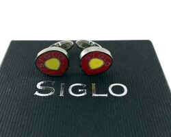 SİGLO Sarı Kırmızı Model Kol Düğmesi - 2