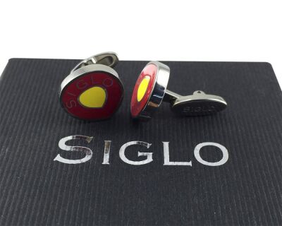 SİGLO Sarı Kırmızı Model Kol Düğmesi - 4