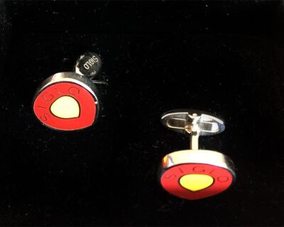 SİGLO Sarı Kırmızı Model Kol Düğmesi - 5
