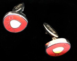 SİGLO Sarı Kırmızı Model Kol Düğmesi - 6