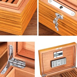 Sikarlan Cedar Puro Kutusu Humidor Mat Zebrano Wood 150s - 4