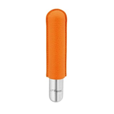 S.T. Dupont Deri Metal Puro Kılıfı Orange/Krom Tekli (62Ring) - 1