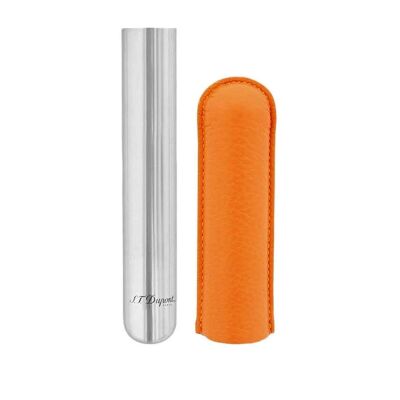 S.T. Dupont Deri Metal Puro Kılıfı Orange/Krom Tekli (62Ring) - 2