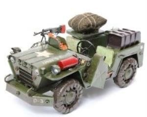 U.S. Army Jeep M151 Elyapımı Eskitilmiş Biblo 25cm - 1