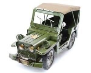 U.S. Army Jeep M381 El Yapımı Eskitilmiş Biblo 26cm - 1